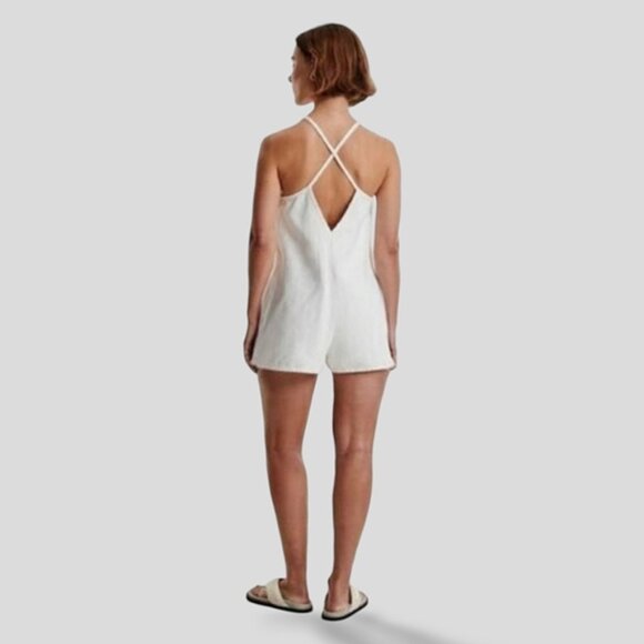 NWT Zara White Denim Berit Summer Romper- Large - Picture 4 of 16